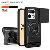 For Realme 16 Pro Case Realme 16 Pro + Plus Cover Phone Case Magsafe Magnetic Fold Holder Military Armor Camera Protection Cover realme 16 Pro black