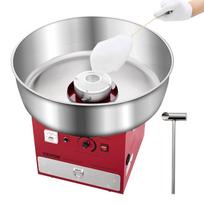 VEVOR Elektrinis vatos cukraus aparatas, 1000W komercinis vatos cukraus gaminimo aparatas su 52 cm nerūdijančio plieno dubeniu, cukraus samteliu ir stalčiumi, lengvas naudojimui namuose 52 x 52 x 44.7 cm raudona