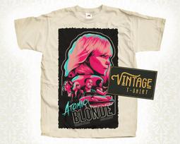 Atomic Blonde V2 TShirt Vintage Natural color Men's TShirt DTG Digital Print SIZES S M L XL 2XL 3XL 4XL 5XL 120 pink
