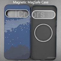 Magnetic Case For Google Pixel 9 10 Pro XL Genuine Carbon Fabric Aramid Fiber Case Ultra-thin Lightweight Magnetic Cover Google Pixel 9 Pro XL black