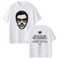Harry Styles Kiss All The Time Disco Occasionally Tour Tshirt Cotton Clothing Unisex Unisexs Unisex Tshirts Y2k Casual Fan Tee 4XL white