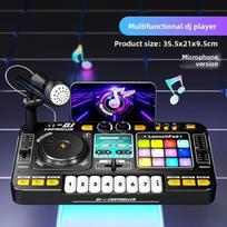Daugiafunkcinis vaikiškas DJ mikseris, interaktyvus su mikrofonu, DJ plokštelių grotuvo valdiklis, simuliacinis dizainas, muzikiniai efektai