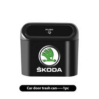 Automobilio šiukšliadėžė Kabantis šiukšlių dulkių dėklas Sandėliavimo dėžutė Šiukšlių dėžė Skoda Kamiq MK3 Roomster Rapid Kodiaq Karoq Fabia Enyaq black