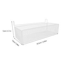 Large Capacity White Hanging Basket Iron Dormitory Bedside Bathroom Shower Storage Organizer Over Bed Wall Mounted No Drill juoda