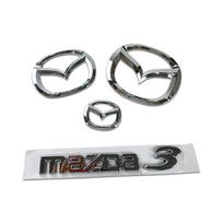 Plastikinis automobilio priekinės bagažinės emblema Mazda 3 logotipui Vairo emblema 3D kėbulo keičiama lipdukas Galinės uodegos apdailos dekoracija gray