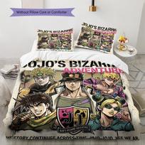 Jojo'S Bizarre Adventure Pattern Bedding Quilt Set Quilt Cover Pillowcase Home Birthday Gift(1 * duvet cover + 2 * pillowcase, without core) 200x200cm