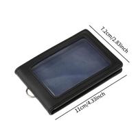 Badge Holder, Double Sided PU Leather ID Card Holder Wallet Case with juoda