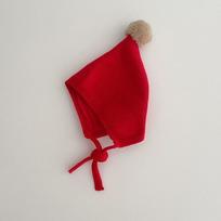 Pointed Toddler Beanie Ear Protection Infant Bonnet Cap Cozy Baby Knitted Hat  Outdoor raudona