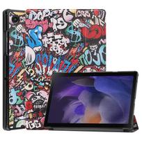 Dėklas, skirtas Samsung Tab A8 10.5 SM-X200 / SM-X205, plonas PU + odinis išmanusis dangtelis, automatinio pažadinimo / miego ir stovėjimo funkcija K black