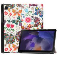 Dėklas, skirtas Samsung Tab A8 10.5 SM-X200 / SM-X205, plonas PU + odinis išmanusis dangtelis, automatinio pažadinimo / miego ir stovėjimo funkcija L black