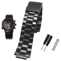 Tvirta nerūdijančio plieno laikrodžio apyrankė, skirta timex T2N720 T2N721 T2N739 TW2R55500 vyriška apyrankė 24*16mm laikrodžio apyrankė, metalinė 24mm black