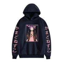 Kimetsu No Yaiba Demon Slayer Hoodies Anime Kamado Nezuko Graphic Print Harajuku Hoodie Unisex Y2k Drabužiai Sudadera XXS tamsiai mėlyna spalva