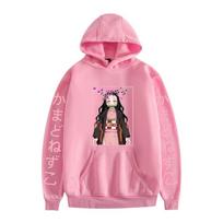 Kimetsu No Yaiba Demon Slayer Hoodies Anime Kamado Nezuko Graphic Print Harajuku Hoodie Unisex Y2k Drabužiai Sudadera XXS rožinė