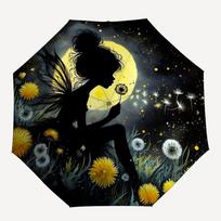 1pc Fairy Dandelion Automatic Open/Close Umbrella Compact Folding Umbrella, All-Season Portable Umbrella for Women/Men F1124152 gray