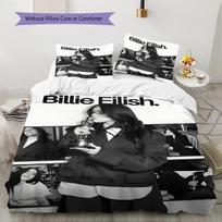 Billie Eilish raštuota patalynė, antklodės komplektas, antklodės užvalkalas, pagalvės užvalkalas namams, gimtadienio dovana (1 * antklodės užvalkalas + 2 * pagalvės užvalkalai, be šerdies) 155x200cm