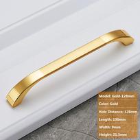 Virtuvės prabangios spintelės baldų furnitūra cinko lydinio stalčių rankenėlės durų rankenėlė durų rankenėlė spinta Gold-128mm