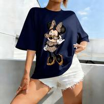 Unisex Disney Minnie Mouse marškinėliai su grafika, moterims ir vyrams, 2026 m. vasaros vintažiniai medvilniniai marškinėliai, laisvalaikio trumpomis rankovėmis, Y2k drabužiai XL black