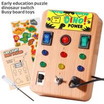 Children s Montessori LED Light Busy Board Simulation Switch Power Board Busy LightButton Puzzle Early Education Learning Toy Premium Quality yellow