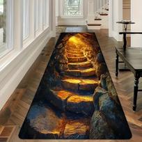 1 vnt. Kilimas Kilimėlis Neslystantis 3D Akmens Urvo Takelis Kilimas Koridoriui Įėjimui Vonios Kambariui Svetainei Miegamajam Virtuvei Namų Dekoras 40cm x 60cm