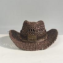 2026 Handmade Hollow Nature Cowboy Hat for Men Women Vintage Straw Weaving Beach Sun Hat Gentleman Lady Beach Cowgirl Hat 56-58CM black
