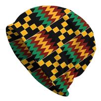 Bonnet Hats Ghanian Kente Cloth Men Women's Thin Hat Yellow Green Red Black Autumn Spring Cap Design Skullies Beanies Caps One Size yellow