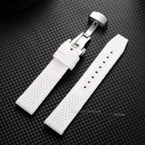 Silikoninė Guminė Laikrodžio Apyrankė Drugelio Sagtimi 16 18 20 22mm 24mm Greito Atleidimo Apyrankė Seiko Vyrams Moterims Sportui Kvėpuojanti Juosta 16mm gray