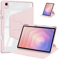 For Samsung Galaxy Tab S11 5G 11inch Case SM-X730 Acrylic 360°Rotating Stand Tablet Funda For Tab S11 SM-X736 11 Shell Tab S11 2025 11 inch rožinė