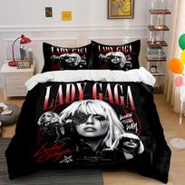 Lady Gaga Born This Way Art Bedding Duvet Cover Set Duvet Cover Pillowcases  (1*Duvet Cover 2*Pillowcases, without duvet insert) 135x200cm black
