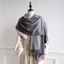 Prabangus žiemos kašmyro šalis moterims, gradientinis skarelė, šilta pashmina, moteriškas skara-apklotas, minkštas pareo, žieminė hidžabo skara-stolė 70X190cm gray