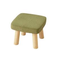Neslystantis medinis mažas pėdų suolas Minkštas kėdutė batams keisti Paprastas mažas pufas Osmanų baldas Suaugusiems Square 1 PC Green