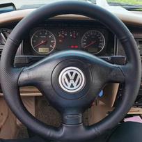 Pasidaryk pats dirbtinės odos juodas automobilio vairo užvalkalas Volkswagen VW Golf 4 Passat B5 1996-2003 Seat Leon 1999-2004 Polo Blue Thread