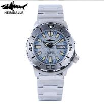 HEIMDALLR Men's Diver Watch Sapphire Crystal High Quality 20Bar Waterproof NH36A snowflake Blue Dial Automatic Mechanical Watch gray