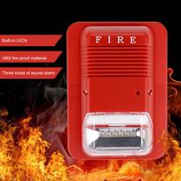 Sound & Light Fire Alarm Warning Strobe Horn Alert Safety System Sensor for Home Office Hotel red