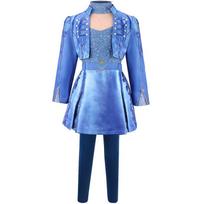 Chloe Kids Performance Kostiumų Rinkinys, Helovino Piktadario Stebuklų Šalis Vaidmenų Žaidimo Apranga, Šventės Cosplay Suknelė 130cm mėlyna