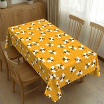 Mielas bičių korys staltiesė, geltonas vandeniui atsparus poliesterio stalo uždangalas virtuvei, valgomajam, pavasario dekoravimui 54*72inch(137cm*183cm） orange