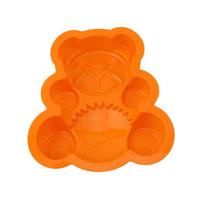 3D meškiuko pyrago forma silikoninė želė fondant formos sausainių formelė desertui oranžinė
