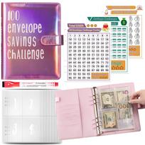 100 vokų iššūkių segtuvas. Paprastas ir smagus būdas sutaupyti. Taupymo iššūkių segtuvas. Biudžetinis segtuvas su grynaisiais vokais. A5