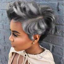 HAIRJOY ​​Sintetinių plaukų moteriškas trumpas garbanotas afroamerikietiškas perukas 8inches black