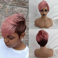 HAIRJOY ​​Sintetinių plaukų moteriškas trumpas garbanotas afroamerikietiškas perukas 8inches gray