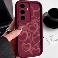 Tuščiavidurio širdies TPU dėklas, skirtas Samsung Galaxy A56 A36 A16 A55 A54 A15 A14 A25 A53 5G S25 S24 S23 S22 Ultra Plus S24FE telefono dangtelis Galaxy S22 5G brown