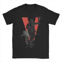 MGSV Metal Gear Solid  T-Shirt Games Diamond Dogs Mgs Novelty 100% Cotton Tees Crew Neck Short Sleeve T Shirt Big Size Clothing M brown