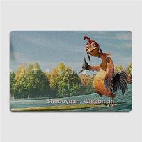 Chicken Joe Geltoni Produktai Plakatas Metalinė Plokštelė Personalizuotas Kino Virtuvės Garažo Klubo Sienų Dekoras Skardinis Plakatas Plakatai 20x30cm（7.8x11.8inch） gray