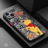 Winnie The Pooh dėklas telefonui Apple iPhone 15 16 Pro XS Max 13 14 Plus XR SE 7 8 12 11 Pro plus Matinis for iPhone 13 Pro gray