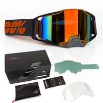 Visureigių motociklų vairavimo akiniai, motociklo visureigių apsauginiai nuo dulkių akiniai, sportiniai vėjui atsparūs slidinėjimo akiniai Red-orange framed imitati