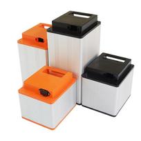 lithium battery case High quality 18650 battery aluminum box with ABS plastic lid for li-ion battery assembly black cover H180mm orange