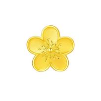 Peach Blossom 999 Gold Pendant Necklace with 3D Luck Bead yellow