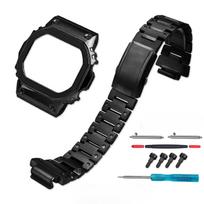 Nauji modifikavimo rinkinio priedai Casio mažam kvadratiniam laikrodžiui 3578 GW-BX5600 Metalinis korpusas Rėmelis Nerūdijančio plieno apyrankė Vyriškas Juodas/Auksinis/Sidabrinis black