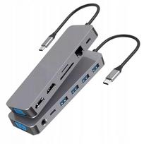 Spreest 13 prievadų USB-C šakotuvas su 2 HDMI, VGA, RJ45, SD ir 100 W PD