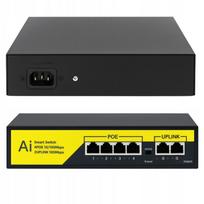PoE tinklo komutatorius Spreest Hi-F0420FBL-A, 4 PoE ir 2 uplink prievadai, 200 × 140 × 45 mm
