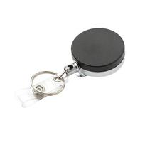 Retractable ID Badge Holder With Keychain Carabiner Clip Heavy Duty Retractable Keychain 1 gray